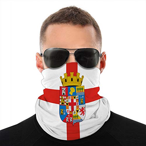LJKHas232 Tube Bandana Sports Headwear Cover for Biking,Camping,Picnic,Outdoor Flag almeria in Andalusia Spain Mouth Cover