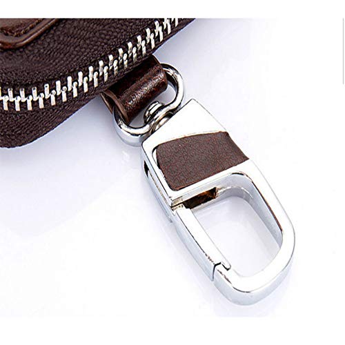 Llavero de Cuero Macizo para Mujer, Llavero con Cremallera, Llavero para Chica de Limpieza, Llavero para Coche, Llavero para Mujer, Llavero para Bolsillo