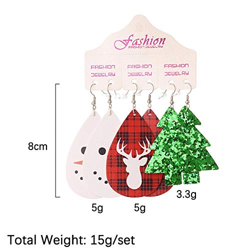 LLDS 3 uds.Pendientes de Cuero de imitación de Halloween, Pendientes de Gota de Agua, Pendientes de lápiz para Profesores y Enfermeras, joyería Encantadora de Moda para Mujeres, Regalos, 24