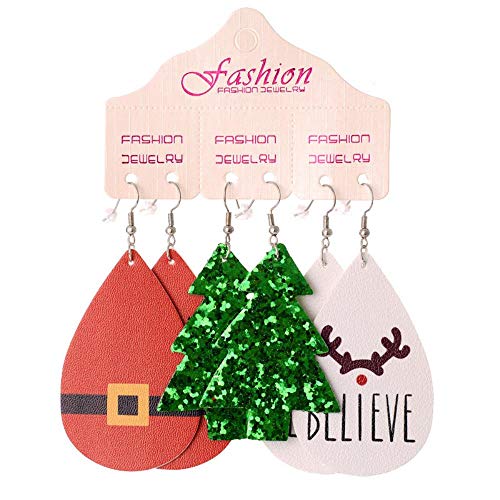 LLDS 3 uds.Pendientes de Cuero de imitación de Halloween, Pendientes de Gota de Agua, Pendientes de lápiz para Profesores y Enfermeras, joyería Encantadora de Moda para Mujeres, Regalos, 24