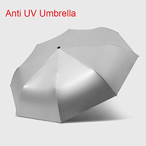 LLE Paraguas Plegables, 8 Huesos Paraguas Plegable, Anti-UV Paraguas Compacto De Viaje Portátil Paraguas De La Mujer, Mango Ergonómico, Auto De Apertura/Cierre (Color : Black, Size : 28cm*8K)