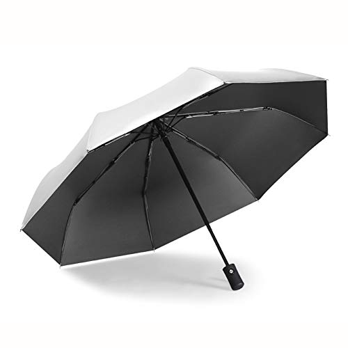 LLE Paraguas Plegables, 8 Huesos Paraguas Plegable, Anti-UV Paraguas Compacto De Viaje Portátil Paraguas De La Mujer, Mango Ergonómico, Auto De Apertura/Cierre (Color : Black, Size : 28cm*8K)