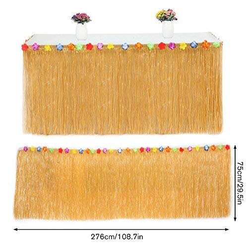 Llp Estilo Hawaiano Falda de Hierba con Flores Tropicales y Banners for la decoración de la Fiesta de jardín Barbacoa Beach
