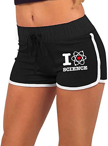 longing-summer - Pantalones cortos para mujer con texto en inglés "I Love Science Low Rice Dance Festivals