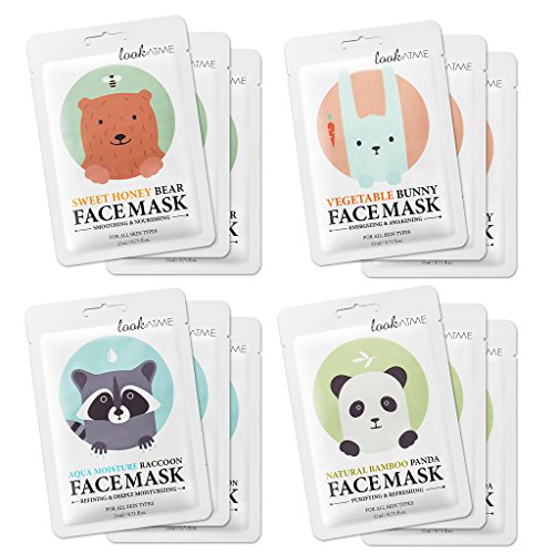 Look at me - Máscaras faciales prémium con sobre con diseño de animales bonitos, para purificar, revitalizar, suavizar e hidratar el rostro,un producto coreano para el cuidado de la piel impresionante