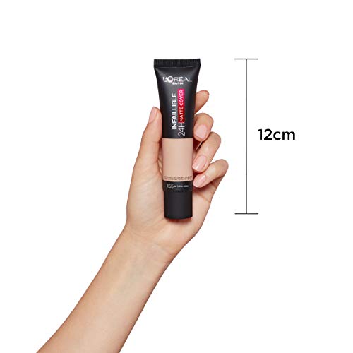 L'Oréal Infalible 24 H Matte Cover Base De Maquillaje Alta Cobertura Mate Piel Clara Subtono Neutro 155 Natural Rosé 40 g