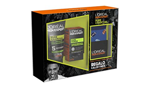 L'Oréal Men Expert - Pack con Crema hidratante Pure Power 50 ml y Limpiador Pure Charcoal 100 ml