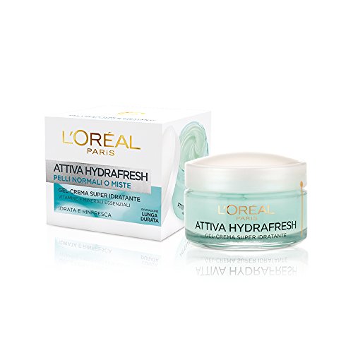 L'Oréal Paris Activo Hydrafresh Gel-Crema Crema hidratante Deje enfriar Piel Normal o Mixtas - 6 piezas de 50 ml [300 ml]