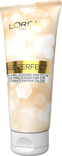 L'Oreal Paris Age Perfect Crema Embellecedora con Color, Tono Rubio - 3 Paquetes de 80 ml