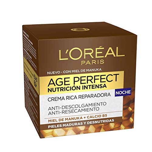 L'Oréal Paris Age Perfect Nutrición Intensa - Crema Rica Reparadora de Noche para Pieles Maduras y Desnutridas - 50 ml