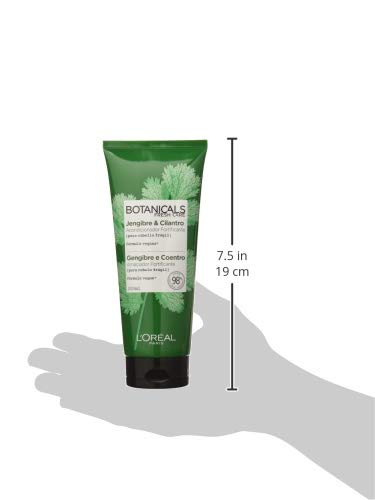 L'Oreal Paris Botanicals Crema Suavizante, Fuente de fuerza para cabellos frágiles, jengibre y cilantro - 200 ml
