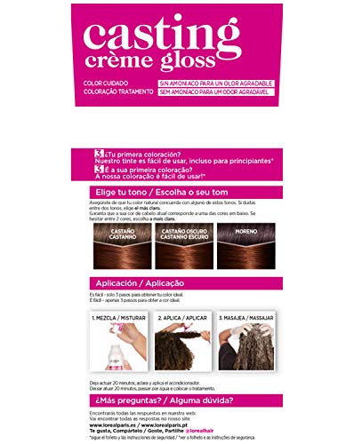 L'Oreal Paris Casting Crème Gloss Coloración Sin Amoniaco, Tono 443 Cobrizo Efecto Henna - 3 Paquete de 1 unidad