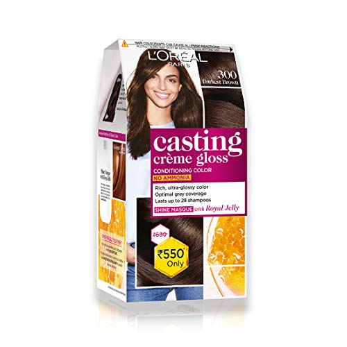 L'Oreal Paris Casting Creme Gloss, Darkest Brown 300, 87.5g+72ml