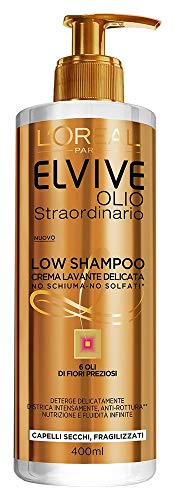 L'Oréal Paris - Champú Elvive Low Shampoo sin espuma ni sulfatos, 400 ml Olio Straordinario