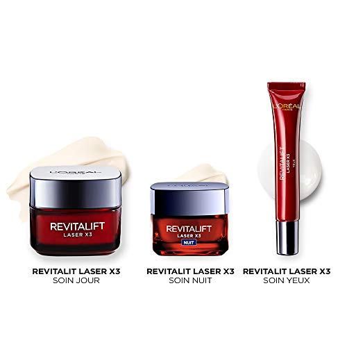 L'Oréal Paris - Coffret Routine Anti-Âge : Soin Yeux Revitalift Laser X3 + Soin jour Revitalift Laser X3 + Mini Crème-Masque Nuit Revitalift Laser X3