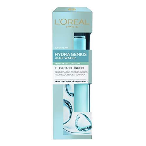 L'Oréal Paris Dermo Expertise - Hydra Genius Aloe Vera cuidado líquido facial, pieles mixtas a grasas - 70 ml