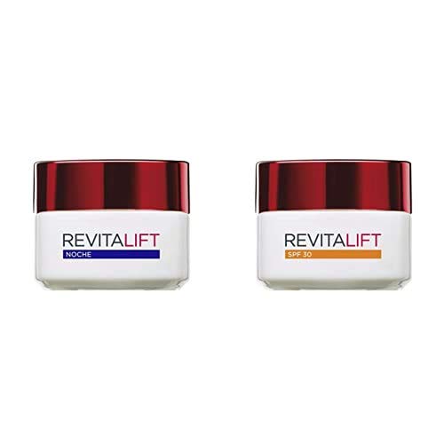 L'Oréal Paris Dermo Expertise - Revitalift Crema Hidratante de día anti-arrugas, con Pro-Retinol y protección solar SPF30, Pack crema de día + crema de noche