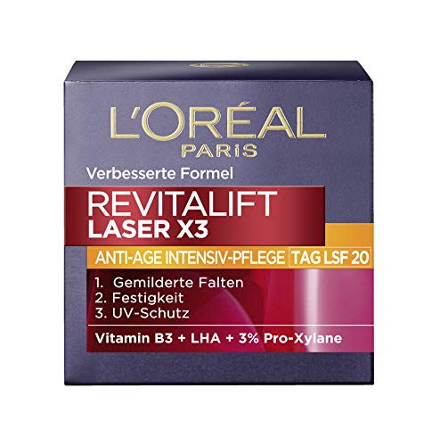 L'Oréal Paris Dermo Expertise Revitalift Laser X3 Crema de Día, Factor de Protección 20, 1 de 50 ml