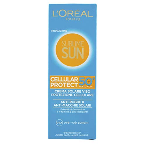 L'Oreal Paris Dermo Expertise Sublime Sun - Crema Protectora Facial Anti-Edad, Solar SPF 50, 75 ml