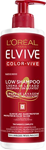 L'Oreal Paris Elvive Low Shampoo Champú, para cabello teñido - 400 ml
