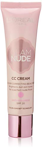 L'oréal paris - Glam Nude cc cream, base de maquillaje anti - embotamiento, 30 ml