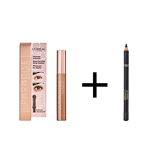L'Oréal Paris Kit Paradise Extatic Máscara de Pestañas Volumen y Longitud y Lápiz de Ojos Superliner Le Khol