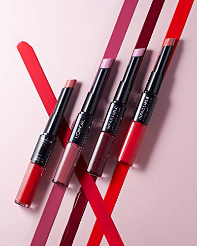 L'Oreal Paris Make-Up Infalible - Pack de 2 Pintalabios 24H Permanentes, Color Rojo 596 + Nude 111