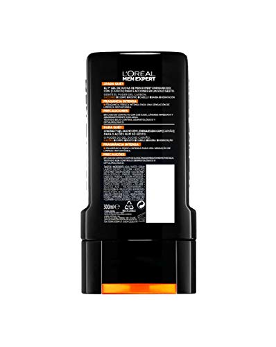 L'Oréal Paris - Men Expert, Gel de Ducha Carbón Multiacción 5 en 1 Total Clean - Pack de 6 x 300 ml