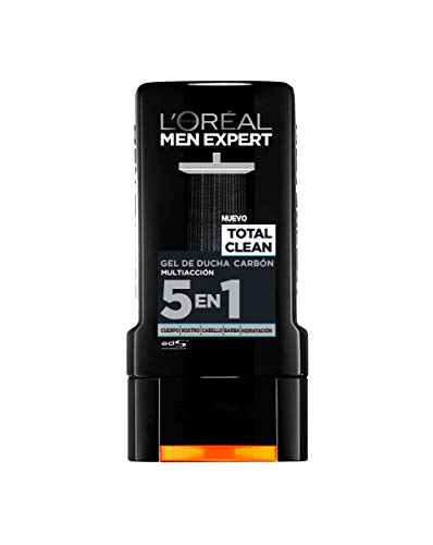 L'Oréal Paris - Men Expert, Gel de Ducha Carbón Multiacción 5 en 1 Total Clean - Pack de 6 x 300 ml