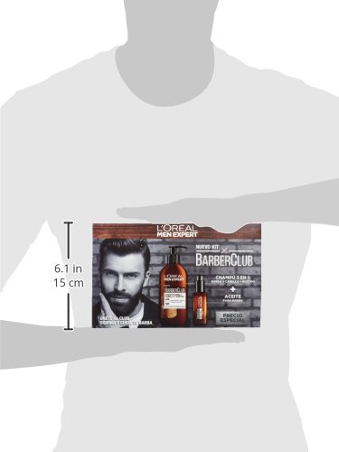 L'Oréal Paris Men Expert Kit Barber Club, Champú 3 en 1 y Aceite para barba