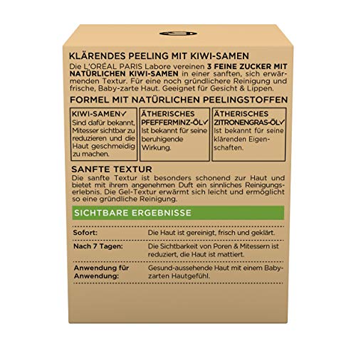 L'Oréal Paris Sugar Scrubs Máscara facial con semillas de kiwi, exfoliante explicativo, 2 unidades (2 x 15 mililitros)