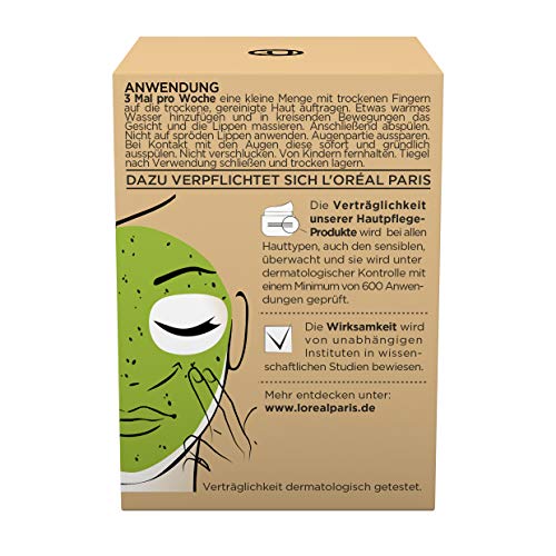 L'Oréal Paris Sugar Scrubs Máscara facial con semillas de kiwi, exfoliante explicativo, 2 unidades (2 x 15 mililitros)