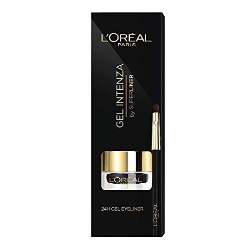 L'Oréal Paris Superliner Gel Intenza, Delineador en Gel con Pincel, Color Negro - 2,8 gr