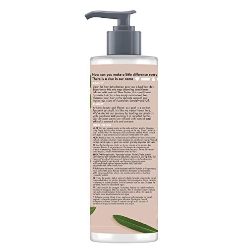 Love Beauty and Planet Crema Limpiadora para Hidratar el Cabello Seco, Manteca de Karité y Sándalo Vegano - 500 ml