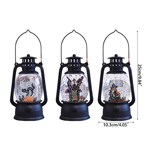 LQH Agua encendida la Linterna de Halloween Globo de la Nieve con Continuo Remolino del Brillo (Size : B)