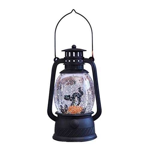 LQH Agua encendida la Linterna de Halloween Globo de la Nieve con Continuo Remolino del Brillo (Size : B)