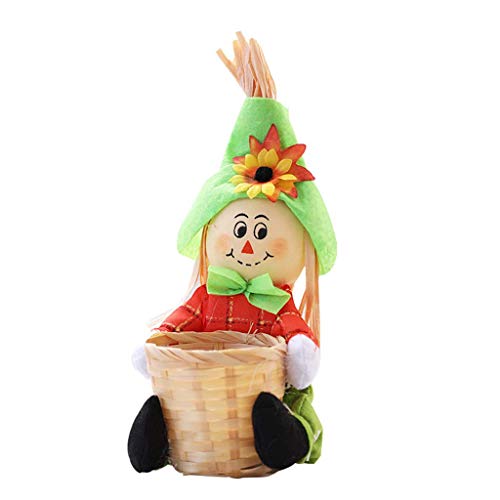 LQH Espantapájaros de Halloween Cesta de Escritorio Decoración de otoño Decoración de Acción de Gracias (Size : B)