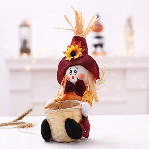 LQH Espantapájaros de Halloween Cesta de Escritorio Decoración de otoño Decoración de Acción de Gracias (Size : B)