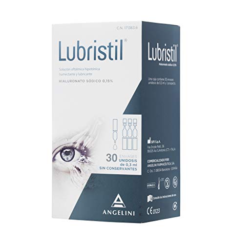 Lubristil - Lágrima artificial con Ácido Hialurónico, Propiedades lubricantes, hidratantes y viscoelásticas, Indicado en todos los casos de molestias oculares, Sin conservantes, 30 unidosis 0.3 ml