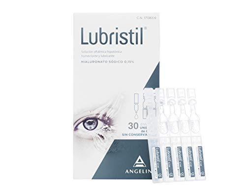 Lubristil - Lágrima artificial con Ácido Hialurónico, Propiedades lubricantes, hidratantes y viscoelásticas, Indicado en todos los casos de molestias oculares, Sin conservantes, 30 unidosis 0.3 ml