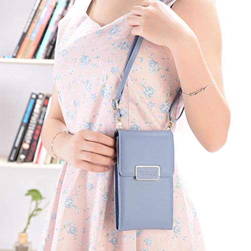 Luckycat Bolsa de teléfono Celular Universal Multi-Pocket Bandolera Bolsa con Correa de Hombro Mini cuero de la PU Bolso de Crossbody Teléfono móvil Bolso Pequeña Bolso de la carpeta