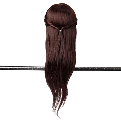 LuckyFine 80% 22 Capelli castani Peluquería Modelo de Práctica de adiestramiento cabeza de maniquí con abrazadera
