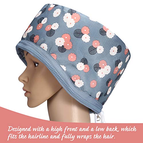 Luckyfine Gorro de Spa para Pelo, Tratamiento Térmico para Cuidado de Cabello, Gorro para Mascarilla Capilar - Promover Absorción de Nutrientes - Temperaturas Ajustables (Gris)