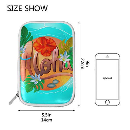 LUPINZ - Bolsa de maquillaje para mujer, diseño hawaiano Aloha