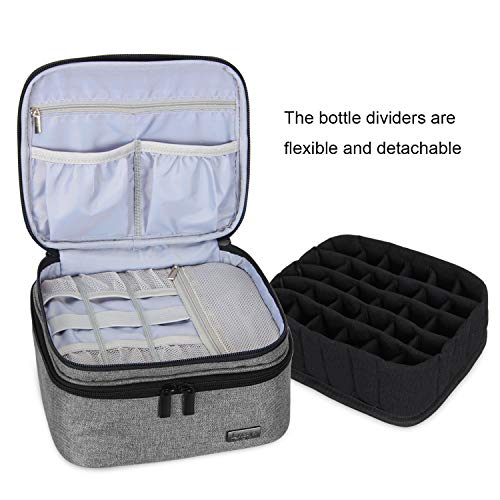 Luxja Caja para Aceite Esencial Organizador para Aceite Perfumado y Accesorios (para 30 Botellas, Gris)