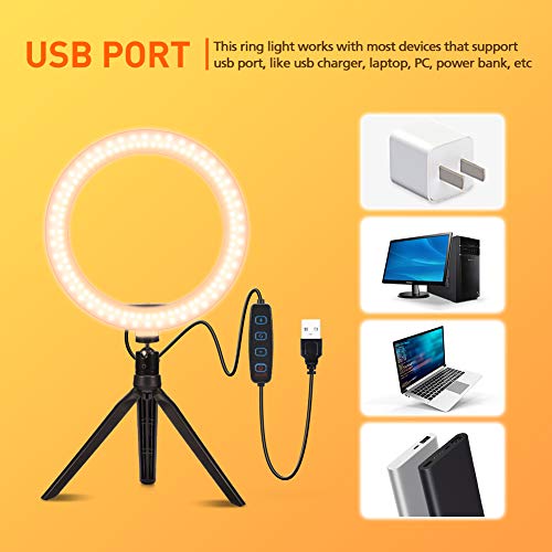 Luz de Anillo LED, Teaisiy 10.2" Aro de Luz con Trípode, 3 Modos 10 Brillos Regulables Anillo de Luz para Maquillaje, Youtube, Selfie, TIK Tok, con Bluetooth Control Remoto Soporte Teléfono