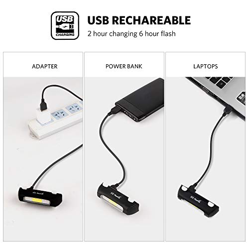 Luz trasera para bicicleta Luz roja blanca y azul LED seguridad en bicicleta Recargable con USB 6 modos de luz de distinta potencia Para Bicicleta Tija Potencia Casco Piloto delantera en el casco