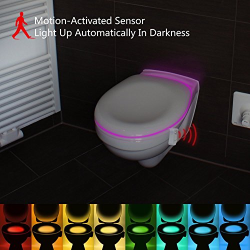Luz WC–Rantizon Wc Luz Nocturna Luz de Desinfección UV, con Detección de Movimiento del Sensor Automático & Aromaterapia, Iluminación Nocturna para Cuartos de Baño con Niños