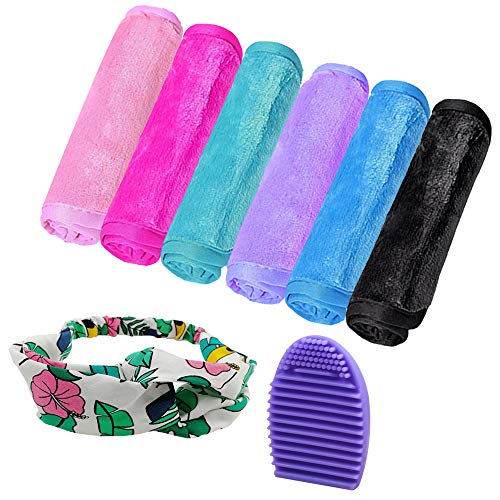 LZYMSZ Paño Removedor de Maquillaje, Paquete de 6 Paños Faciales de Microfibra, Paños de Limpieza Facial Reutilizables Cosméticos sin Químicos Eliminación de Toallas, Cosméticos, Máscaras