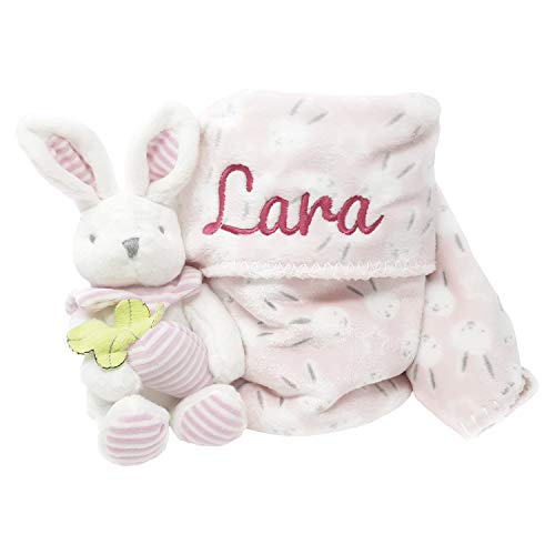 MabyBox Happy Animals | Canastilla Bebé | Set regalo recién nacido| Cesta de bebe Para regalo | Regalo Personalizado Bebe (Rosa)